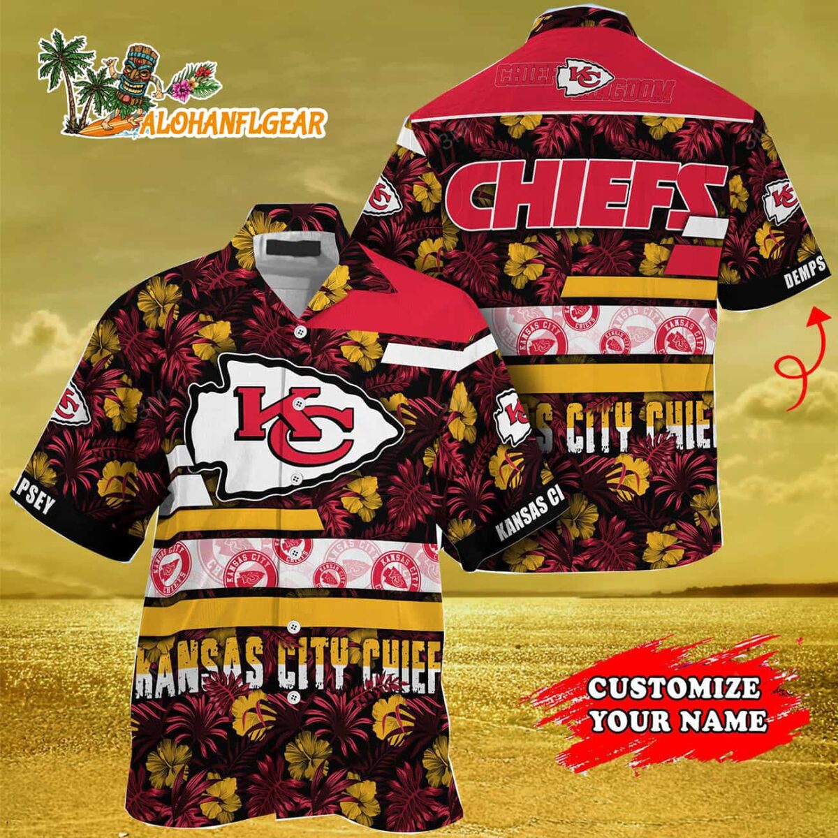 Personalized Kansas City Chiefs Flower Summer Limited Hawaiian Shirt 3