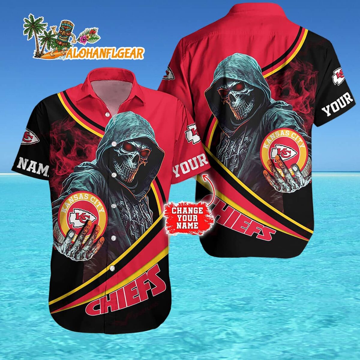Personalized Kansas City Chiefs Special Halloween Skull Hawaiian Shirt 4 Personalized Kansas City Chiefs Special Halloween Skull Hawaiian Shirt 4
