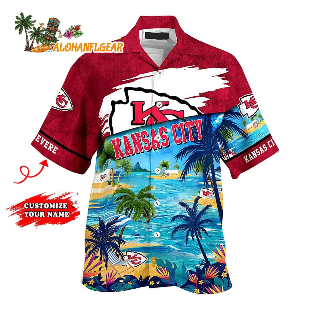 Personalized Kansas City Chiefs Summer Button Up Hawaii Shirt 1
