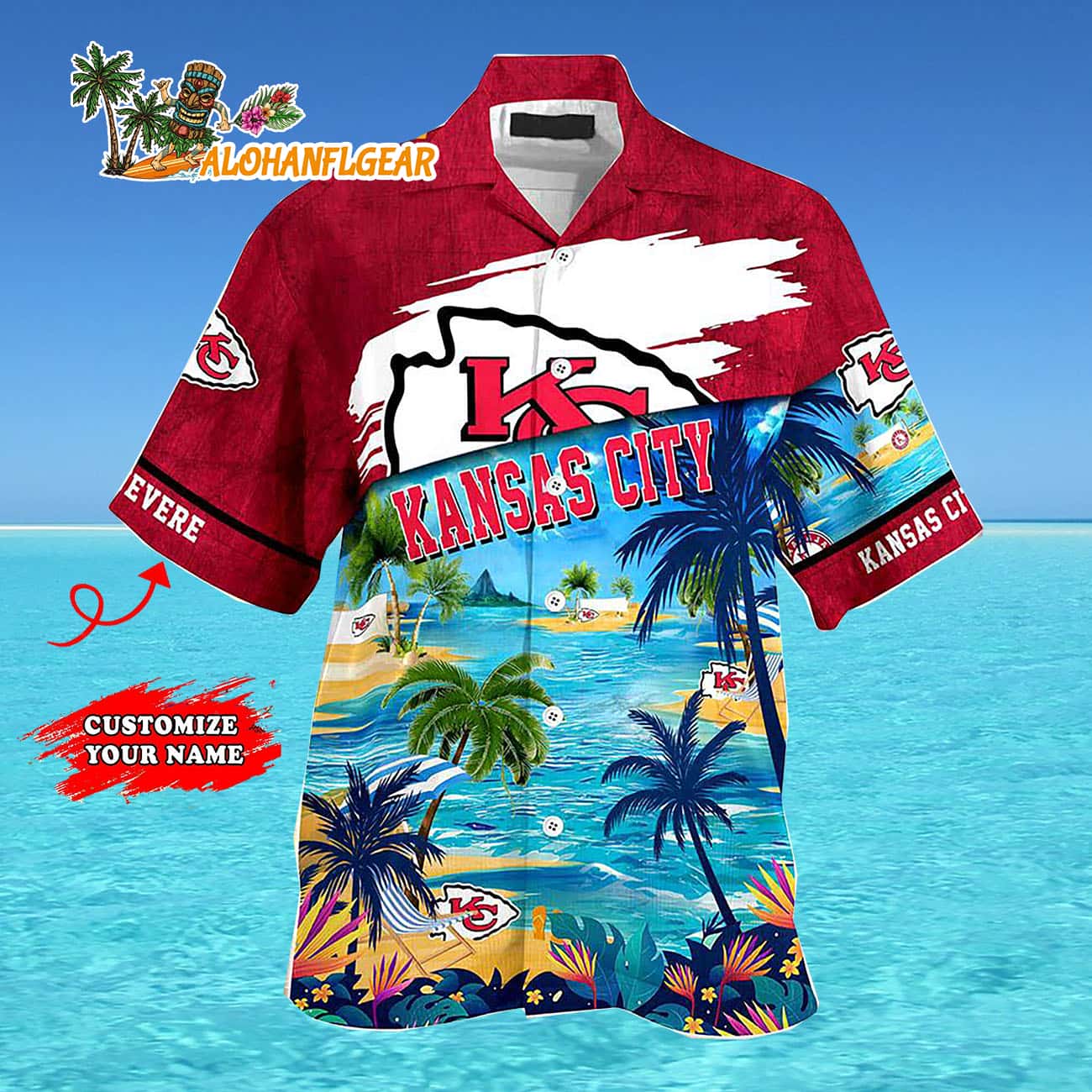 Personalized Kansas City Chiefs Summer Button Up Hawaii Shirt Personalized Kansas City Chiefs Summer Button Up Hawaii Shirt