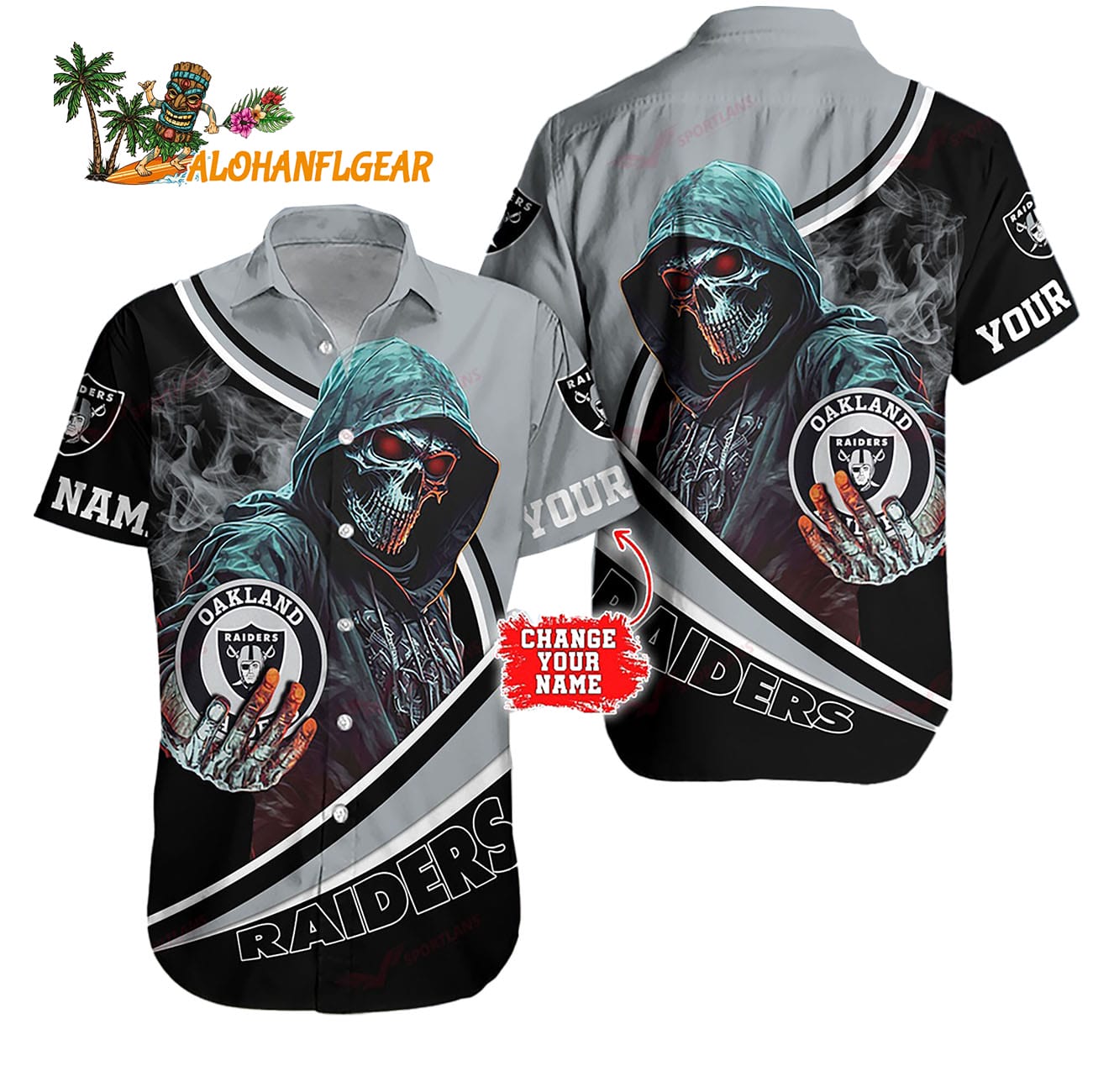 Personalized Las Vegas Raiders Special Halloween Skull Personalized Hawaiian Shirt Personalized Las Vegas Raiders Special Halloween Skull Personalized Hawaiian Shirt