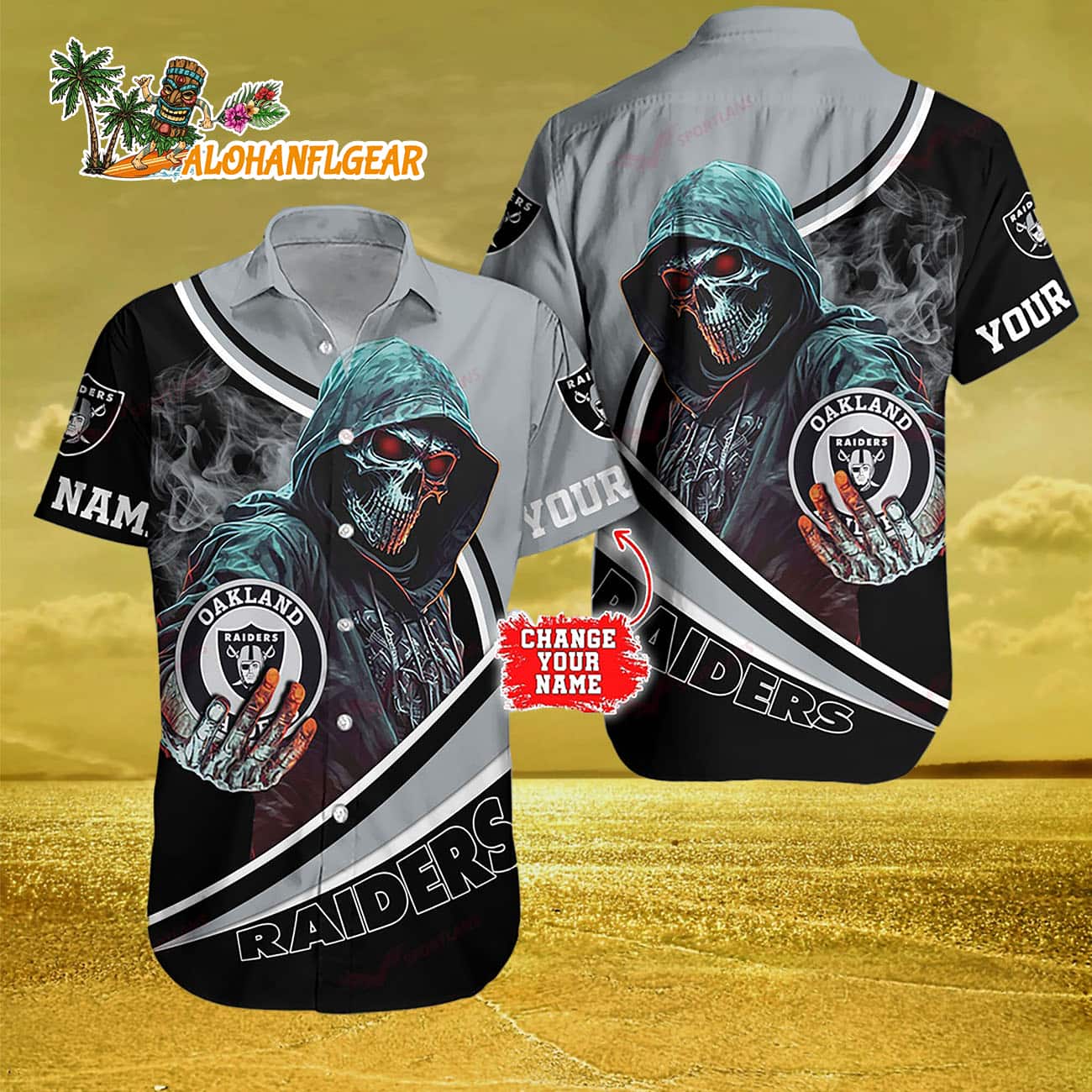 Personalized Las Vegas Raiders Special Halloween Skull Personalized Hawaiian Shirt Personalized Las Vegas Raiders Special Halloween Skull Personalized Hawaiian Shirt