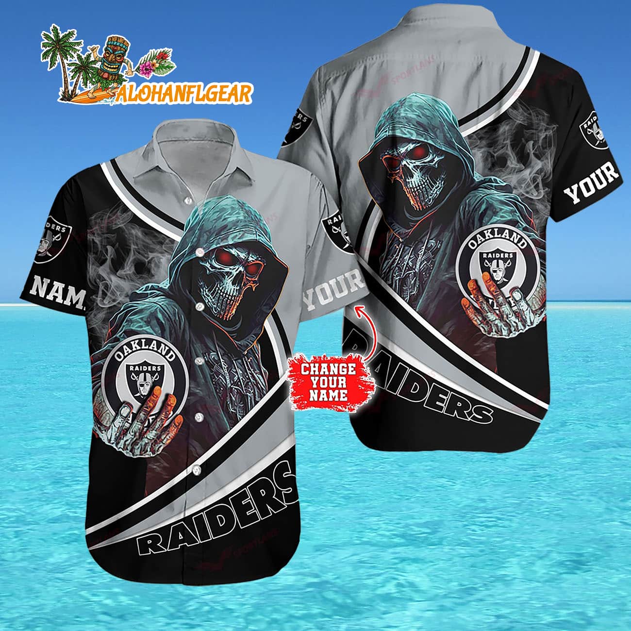 Personalized Las Vegas Raiders Special Halloween Skull Personalized Hawaiian Shirt Personalized Las Vegas Raiders Special Halloween Skull Personalized Hawaiian Shirt