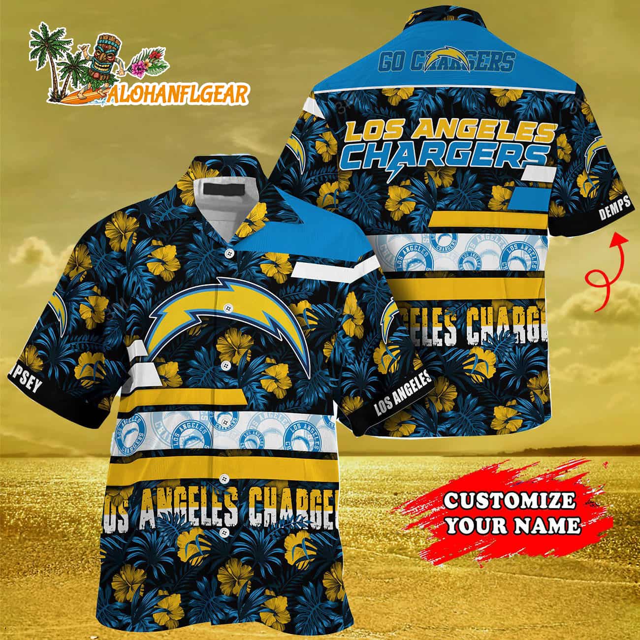 Personalized Los Angeles Chargers Flower Summer Limited Hawaiian Shirt Personalized Los Angeles Chargers Flower Summer Limited Hawaiian Shirt