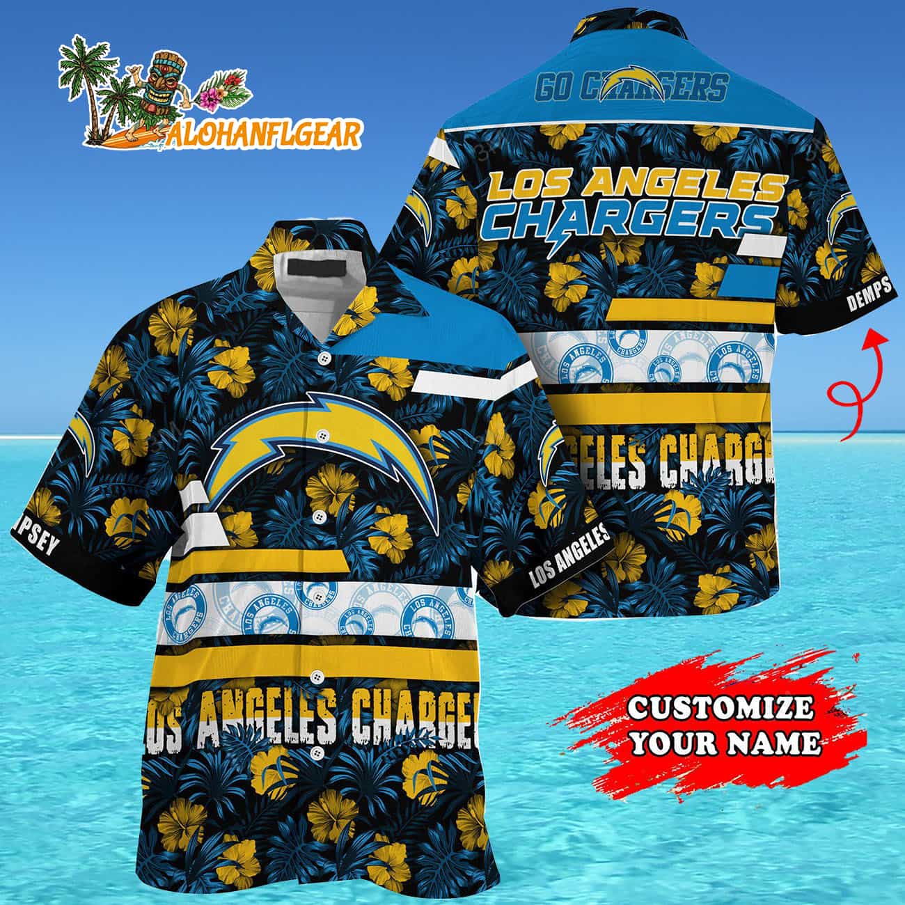 Personalized Los Angeles Chargers Flower Summer Limited Hawaiian Shirt Personalized Los Angeles Chargers Flower Summer Limited Hawaiian Shirt
