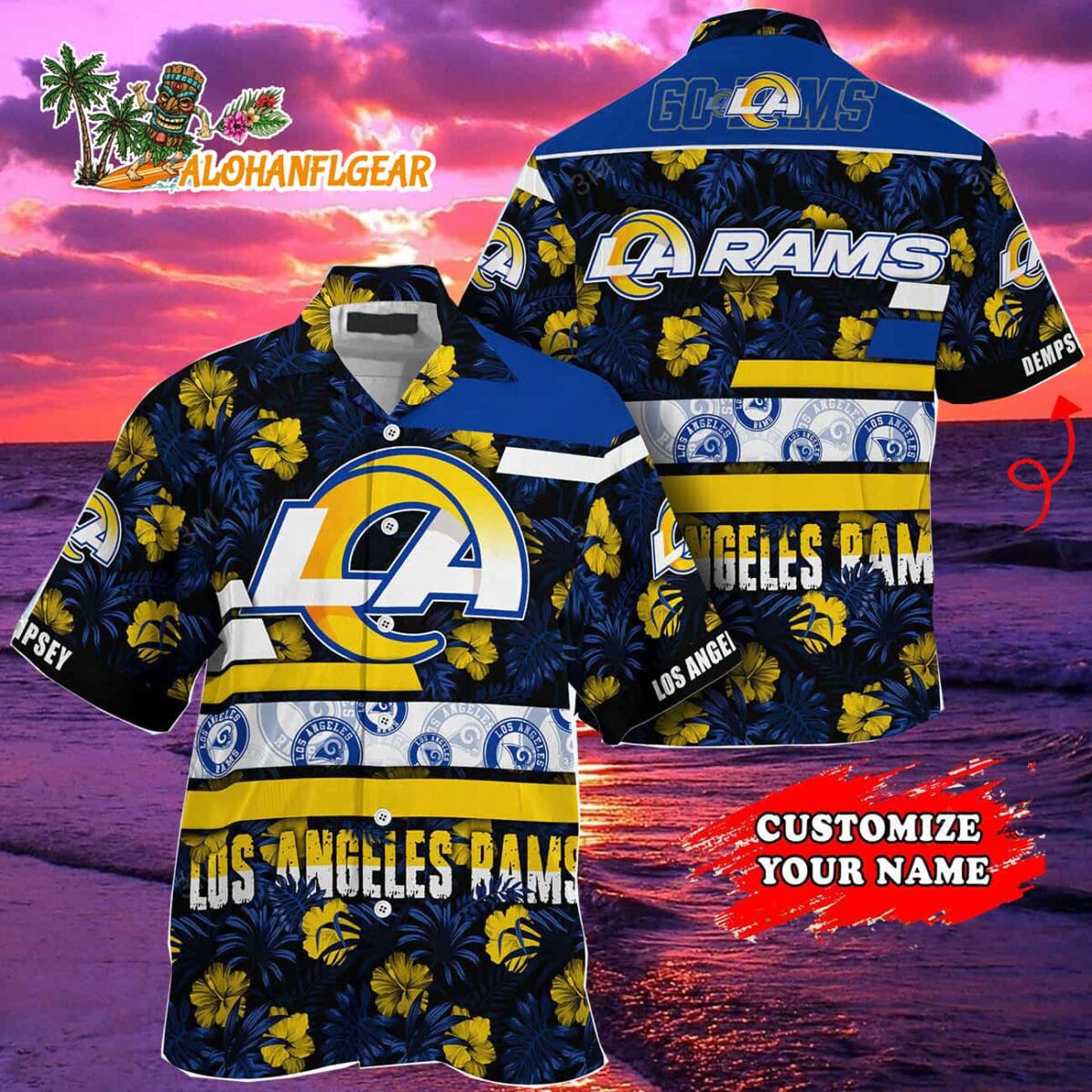 Personalized Los Angeles Rams Flower Summer Limited Hawaiian Shirt 2