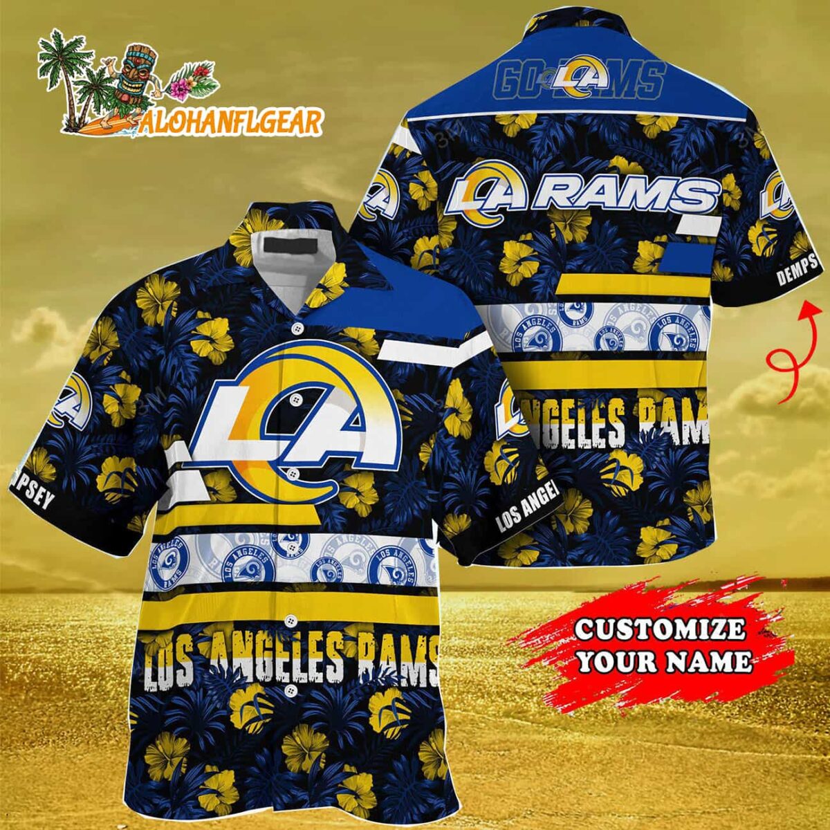 Personalized Los Angeles Rams Flower Summer Limited Hawaiian Shirt 3