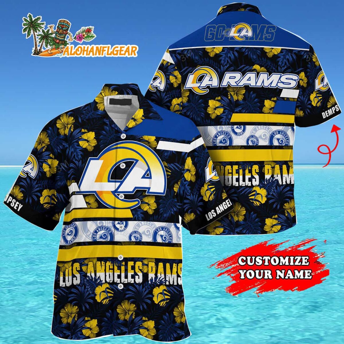Personalized Los Angeles Rams Flower Summer Limited Hawaiian Shirt 4