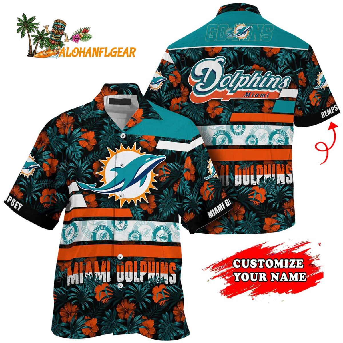 Personalized Miami Dolphins Flower Summer Limited Hawaiian Shirt 1