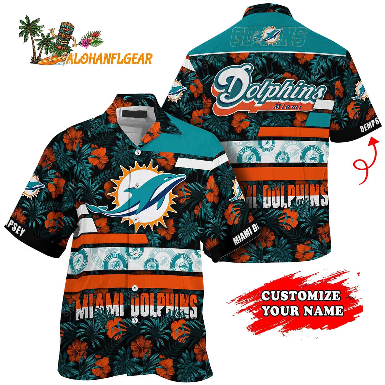 Personalized Miami Dolphins Flower Summer Limited Hawaiian Shirt Personalized Miami Dolphins Flower Summer Limited Hawaiian Shirt