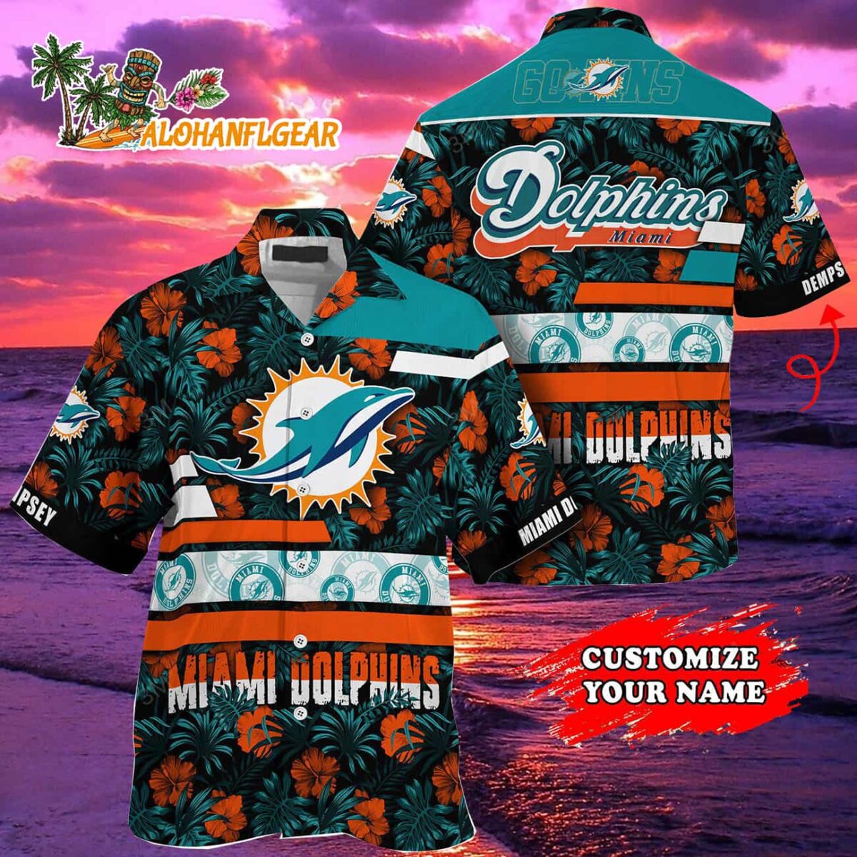 Personalized Miami Dolphins Flower Summer Limited Hawaiian Shirt 2