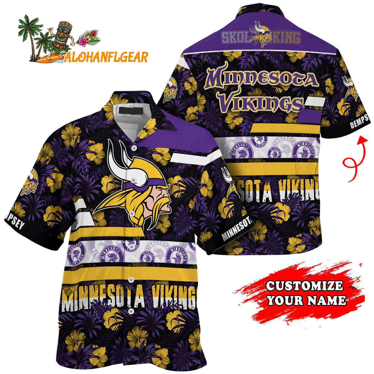 Personalized Minnesota Vikings Flower Summer Limited Hawaiian Shirt 1