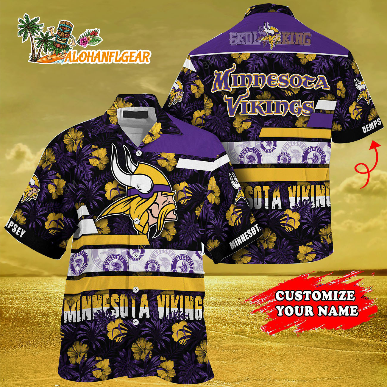 Personalized Minnesota Vikings Flower Summer Limited Hawaiian Shirt Personalized Minnesota Vikings Flower Summer Limited Hawaiian Shirt