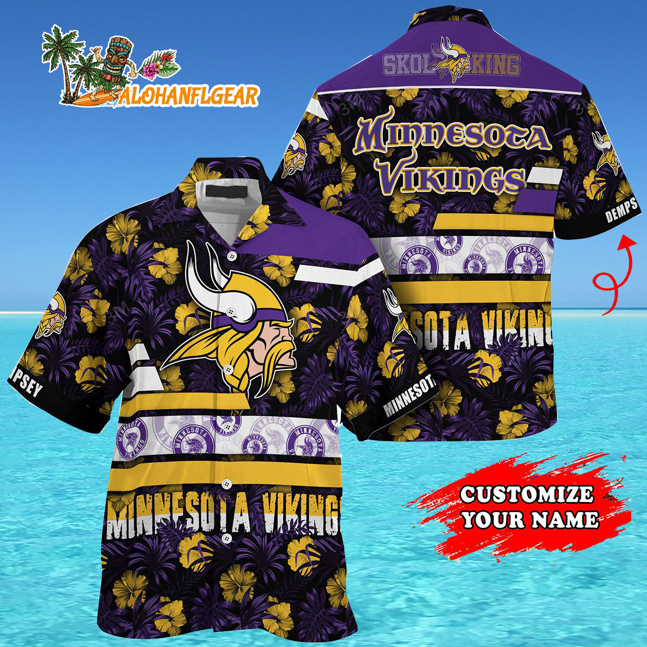 Personalized Minnesota Vikings Flower Summer Limited Hawaiian Shirt Personalized Minnesota Vikings Flower Summer Limited Hawaiian Shirt