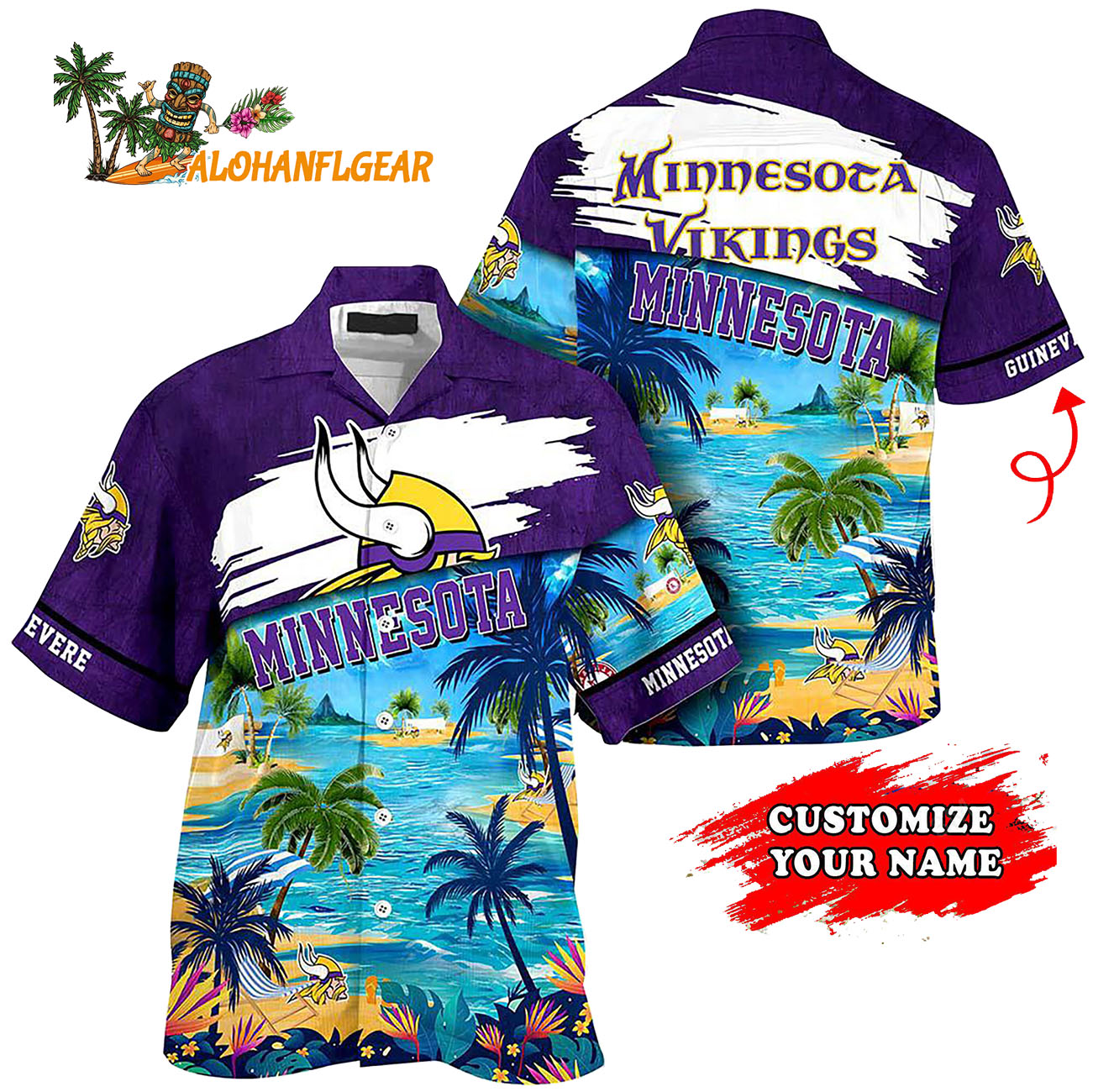 Personalized Minnesota Vikings Summer Button Up Hawaii Shirt Personalized Minnesota Vikings Summer Button Up Hawaii Shirt