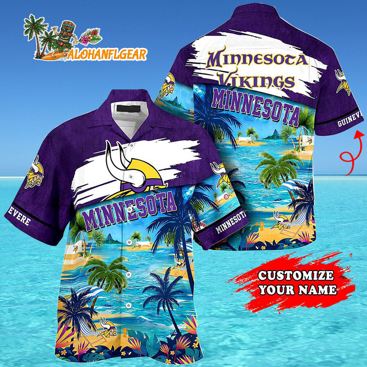 Personalized Minnesota Vikings Summer Button Up Hawaii Shirt 4