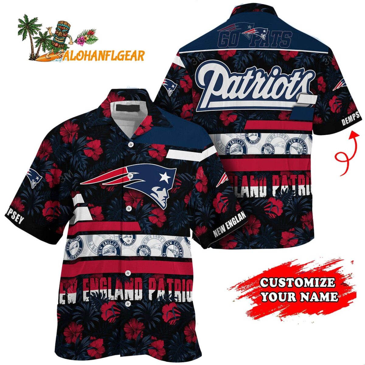 Personalized New England Patriots Flower Summer Limited Hawaiian Shirt 1