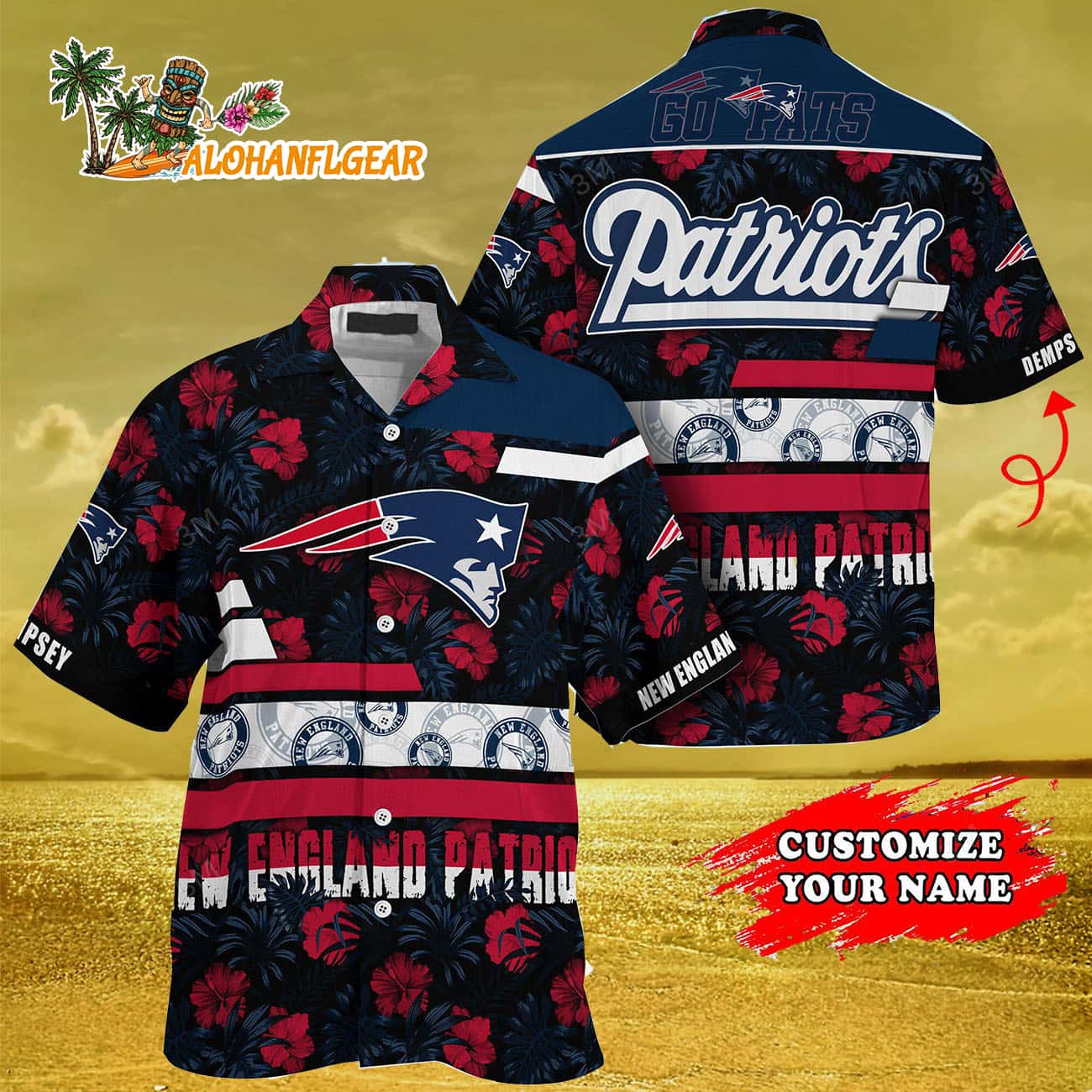 Personalized New England Patriots Flower Summer Limited Hawaiian Shirt Personalized New England Patriots Flower Summer Limited Hawaiian Shirt