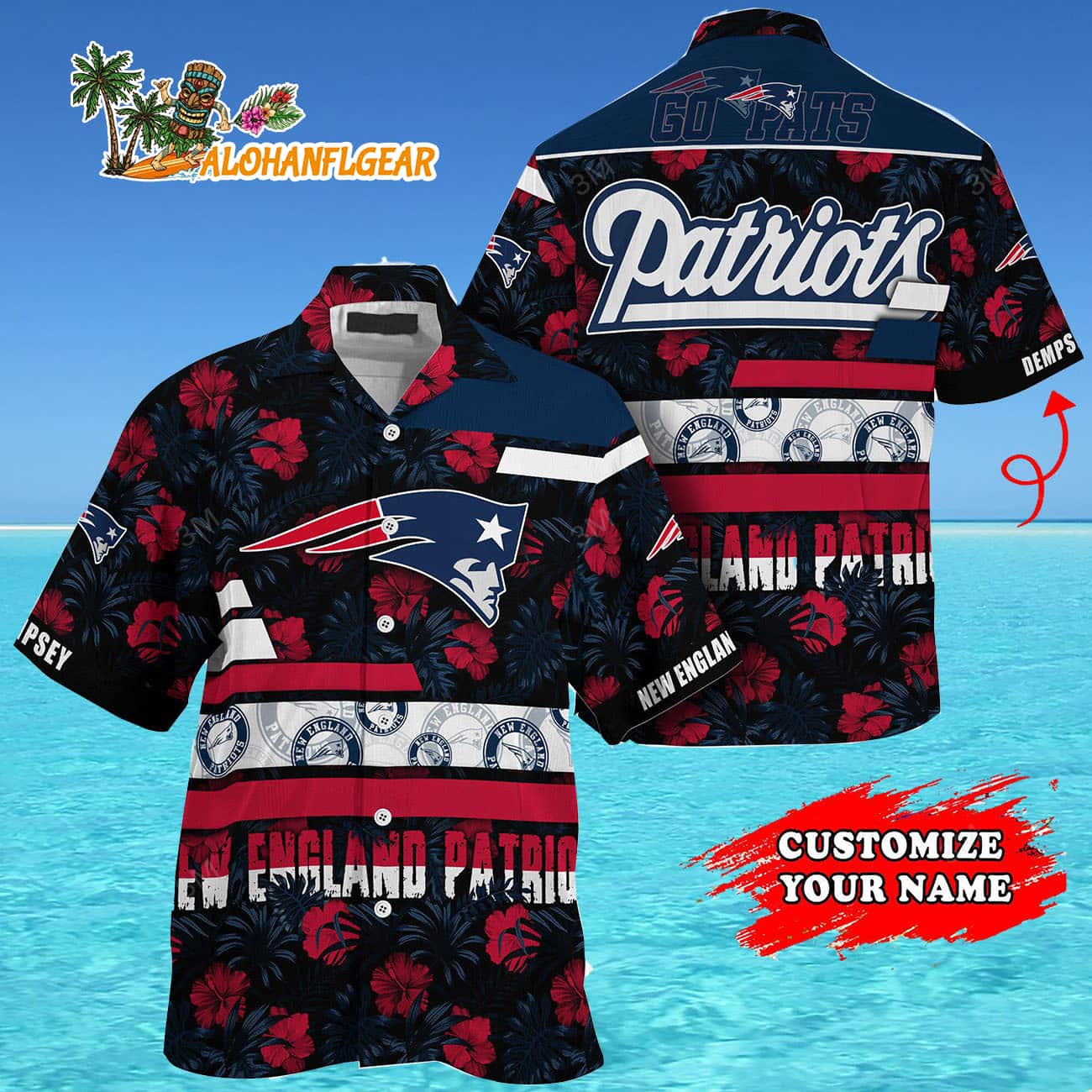 Personalized New England Patriots Flower Summer Limited Hawaiian Shirt Personalized New England Patriots Flower Summer Limited Hawaiian Shirt