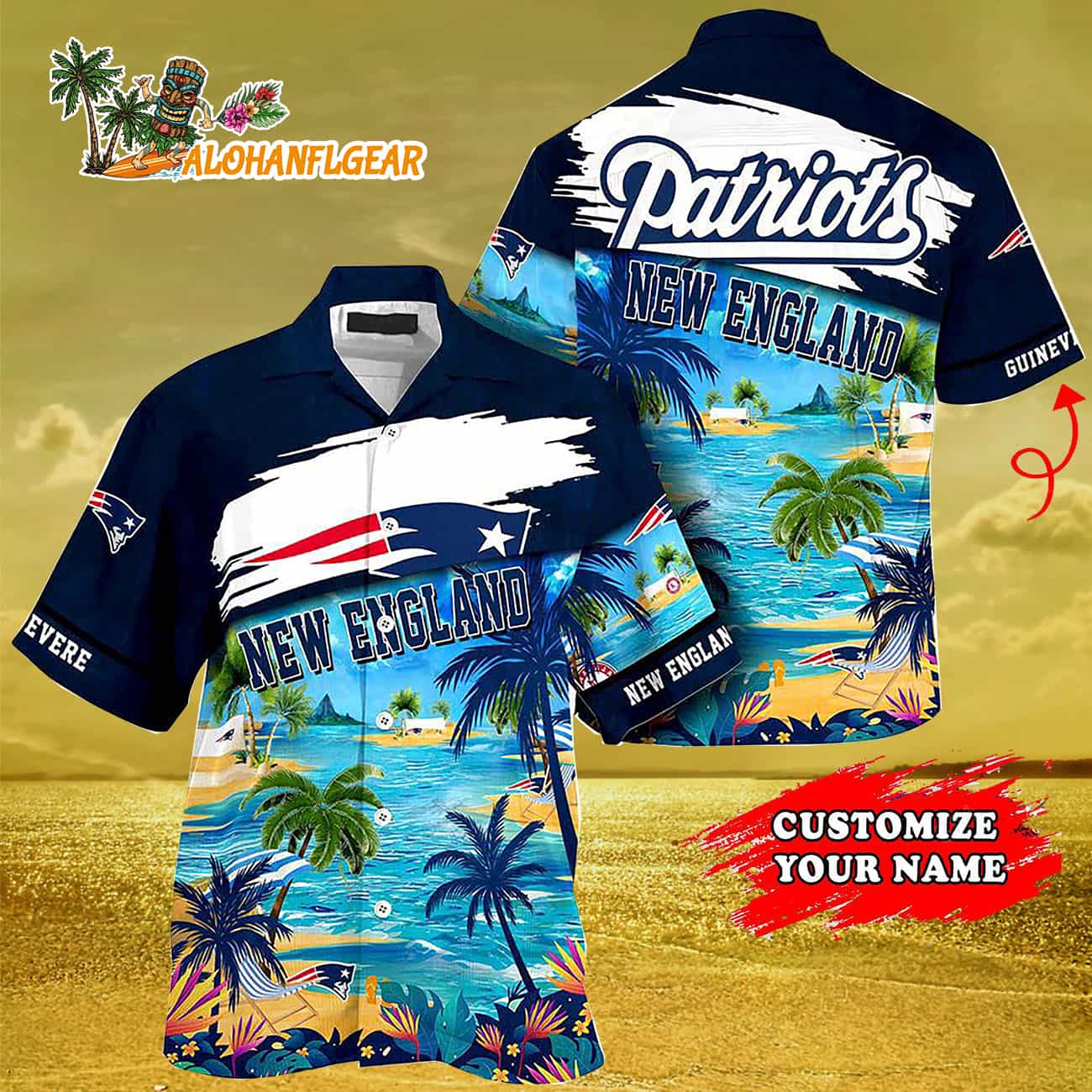 Personalized New England Patriots Summer Button Up Hawaii Shirt Personalized New England Patriots Summer Button Up Hawaii Shirt