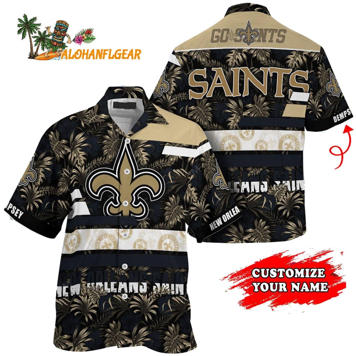 Personalized New Orleans Saints Flower Summer Limited Hawaiian Shirt 1