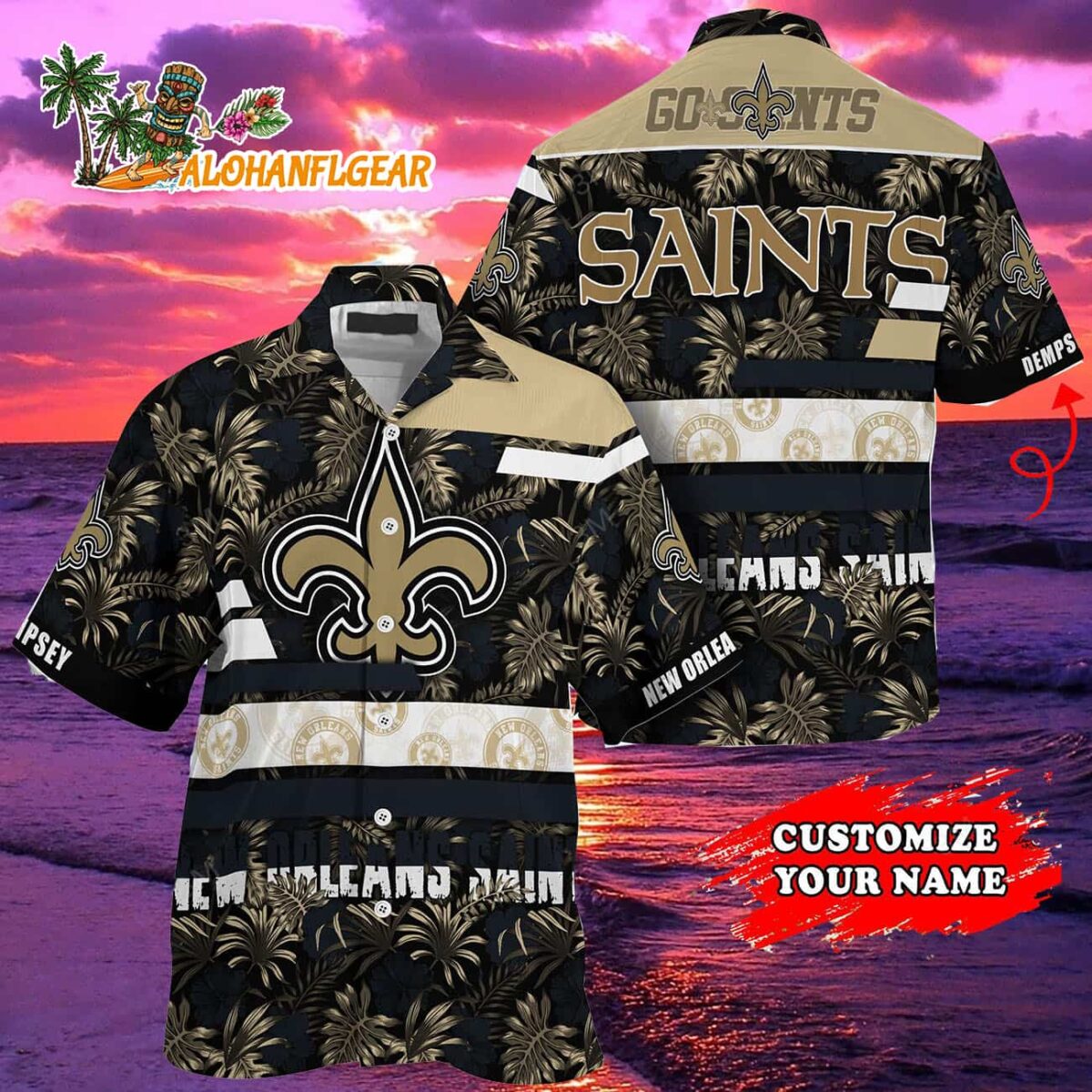Personalized New Orleans Saints Flower Summer Limited Hawaiian Shirt 2