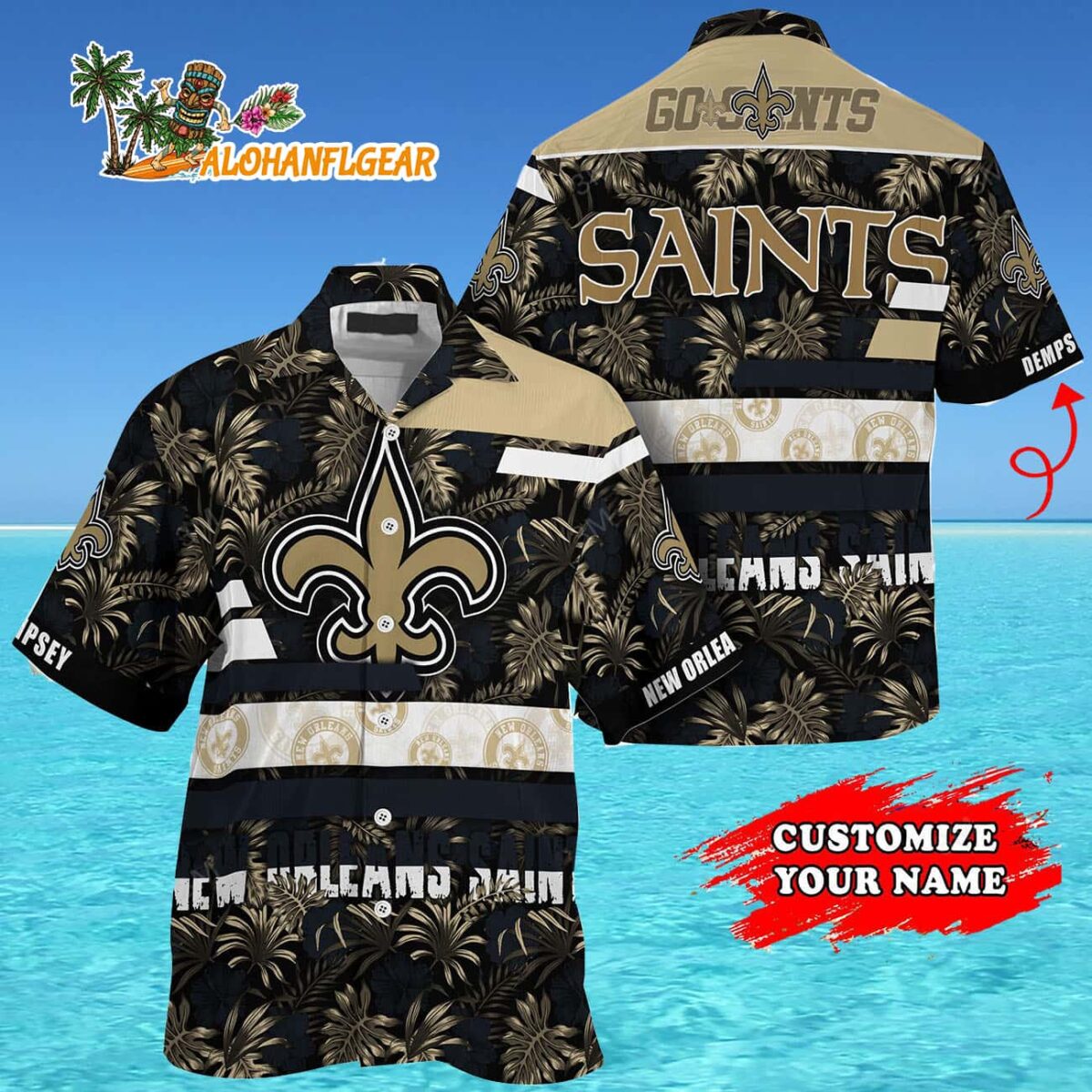 Personalized New Orleans Saints Flower Summer Limited Hawaiian Shirt 4
