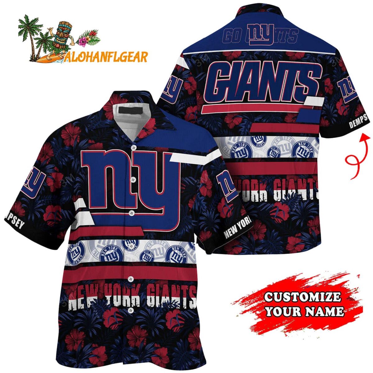 Personalized New York Giants Flower Summer Limited Hawaiian Shirt 1
