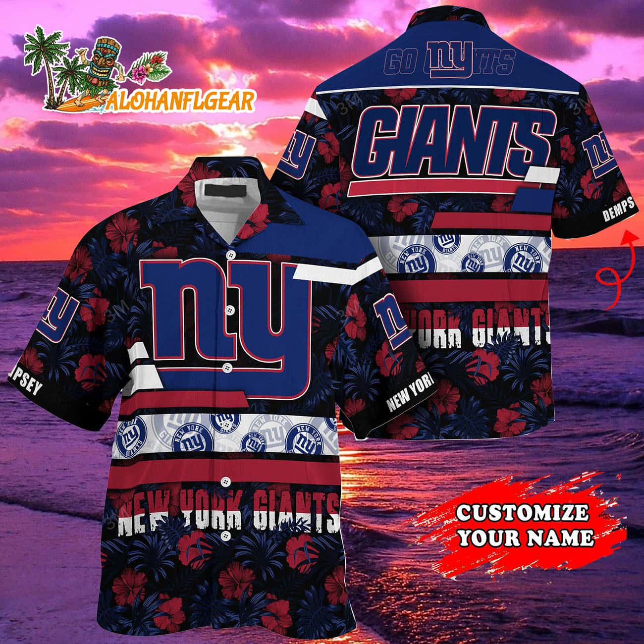 Personalized New York Giants Flower Summer Limited Hawaiian Shirt Personalized New York Giants Flower Summer Limited Hawaiian Shirt