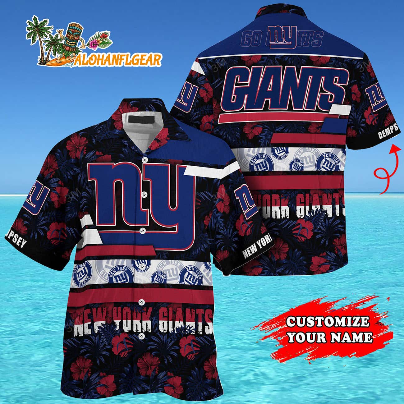 Personalized New York Giants Flower Summer Limited Hawaiian Shirt Personalized New York Giants Flower Summer Limited Hawaiian Shirt