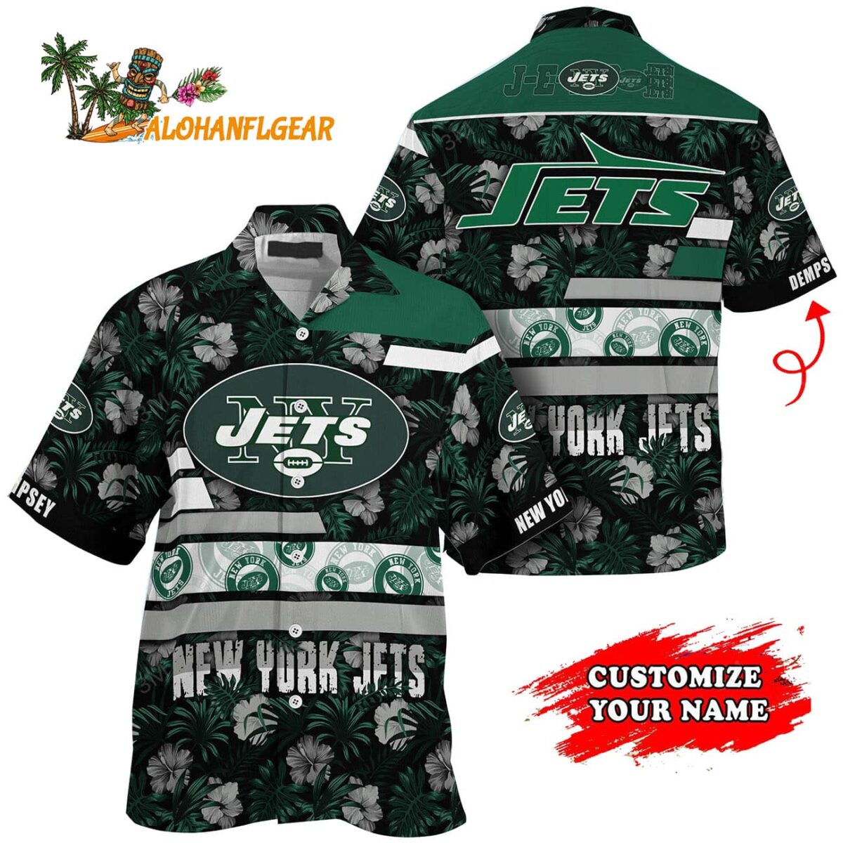 Personalized New York Jets Flower Summer Limited Hawaiian Shirt 1