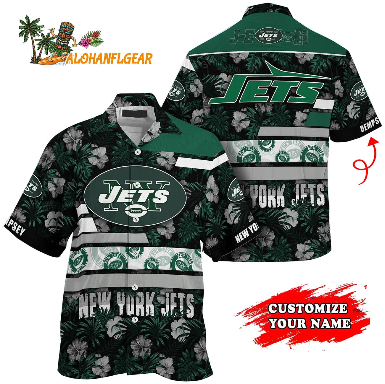 Personalized New York Jets Flower Summer Limited Hawaiian Shirt Personalized New York Jets Flower Summer Limited Hawaiian Shirt