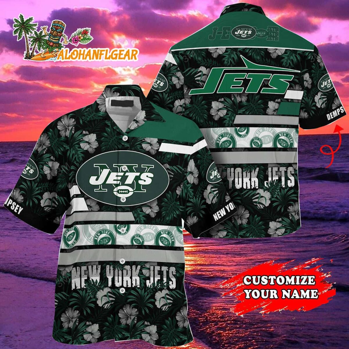 Personalized New York Jets Flower Summer Limited Hawaiian Shirt 2