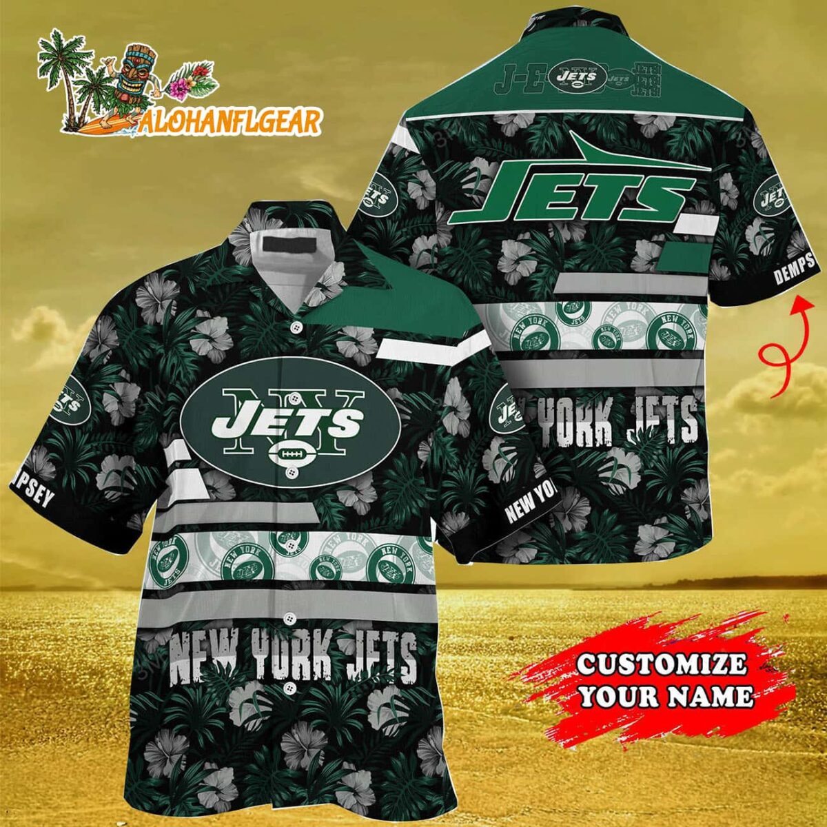 Personalized New York Jets Flower Summer Limited Hawaiian Shirt 3