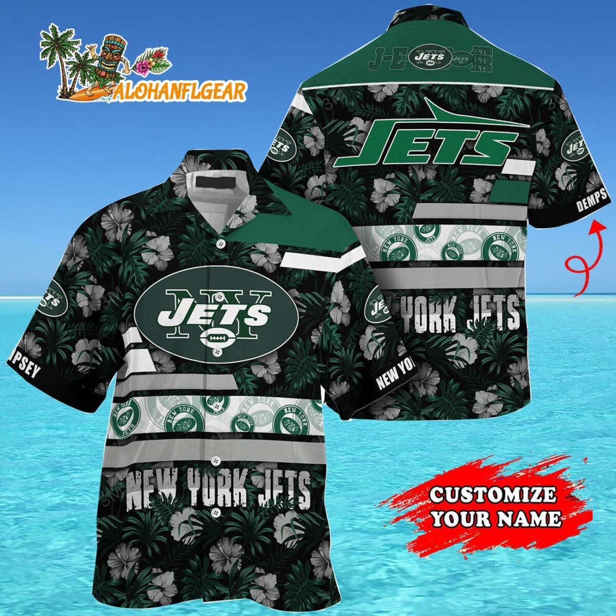 Personalized New York Jets Flower Summer Limited Hawaiian Shirt 4