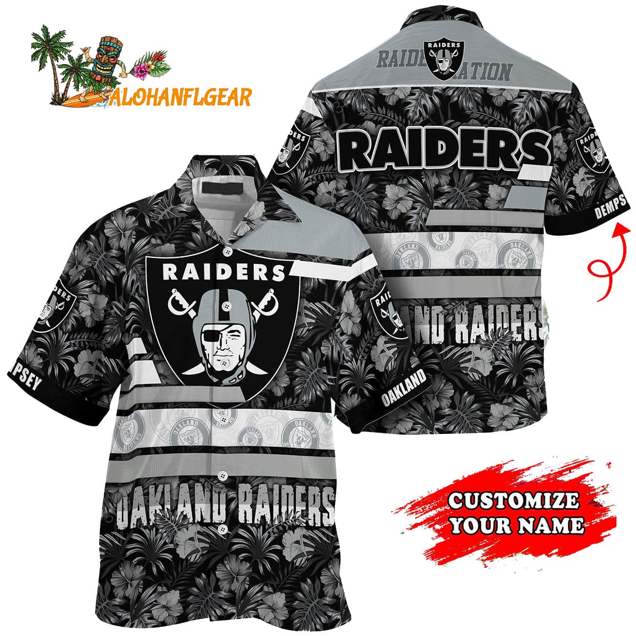 Personalized Oakland Raiders Flower Summer Limited Hawaiian Shirt Personalized Oakland Raiders Flower Summer Limited Hawaiian Shirt