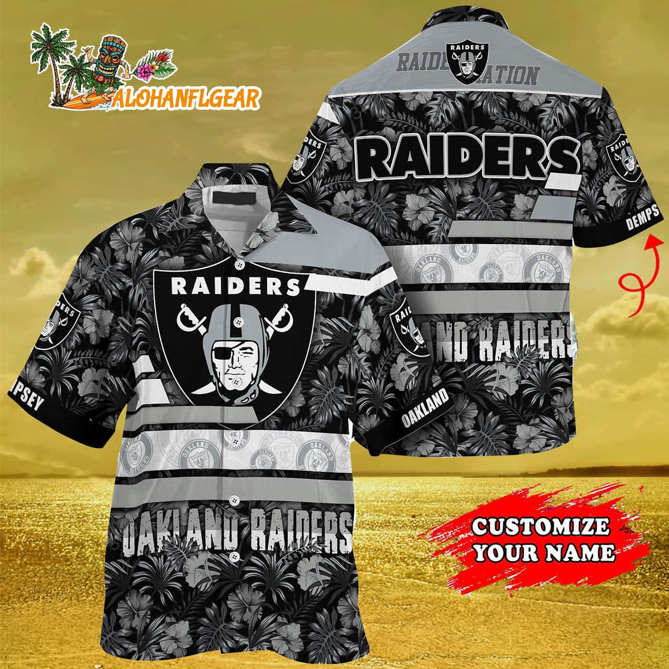 Personalized Oakland Raiders Flower Summer Limited Hawaiian Shirt Personalized Oakland Raiders Flower Summer Limited Hawaiian Shirt