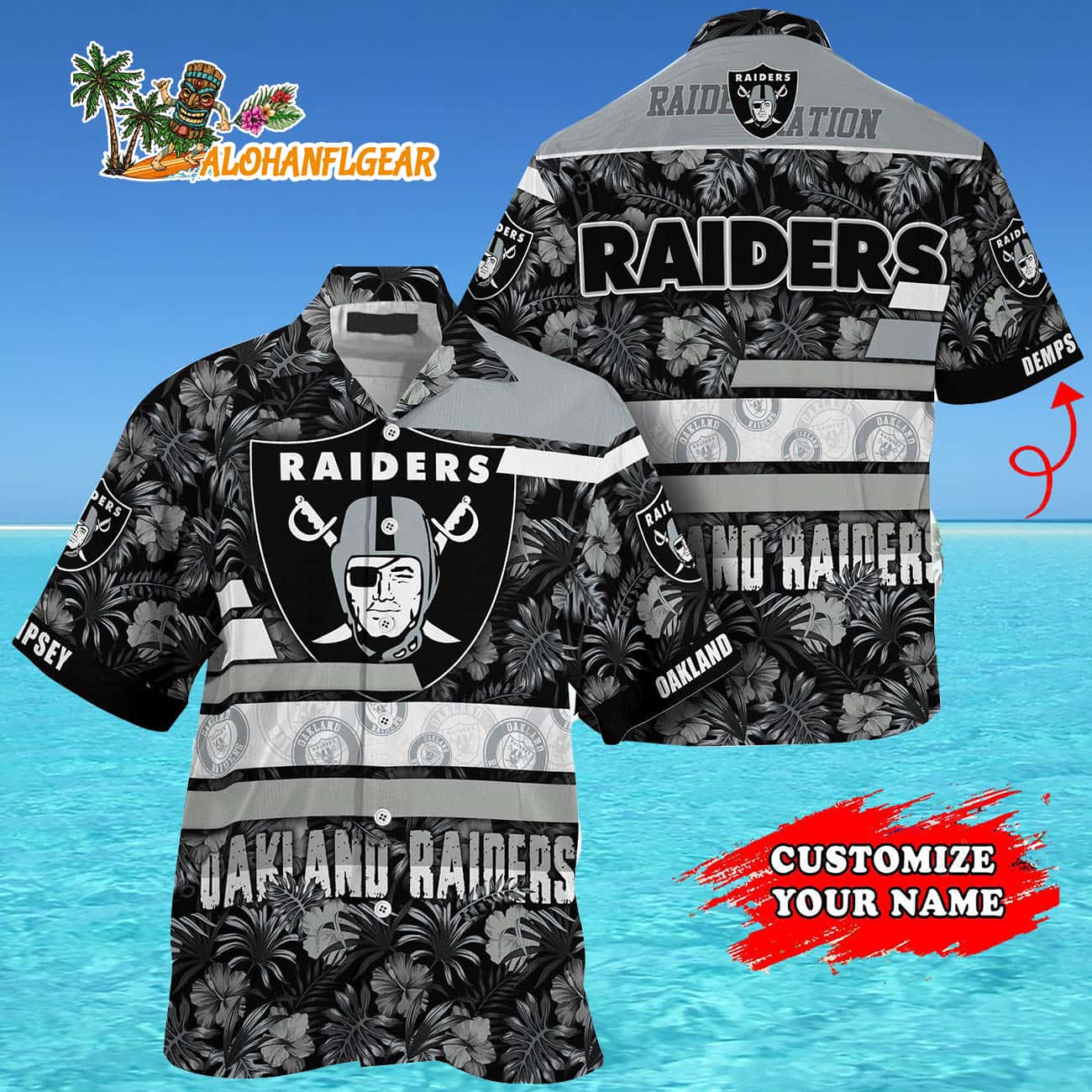 Personalized Oakland Raiders Flower Summer Limited Hawaiian Shirt Personalized Oakland Raiders Flower Summer Limited Hawaiian Shirt
