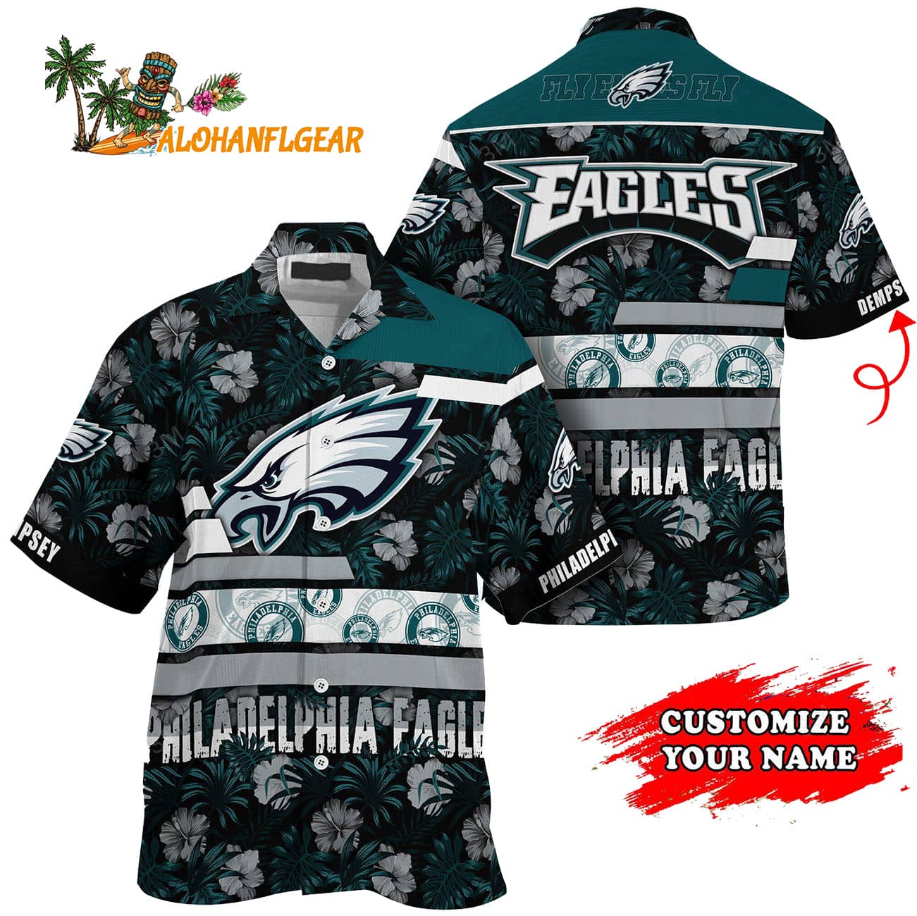 Personalized Philadelphia Eagles Flower Summer Limited Hawaiian Shirt Personalized Philadelphia Eagles Flower Summer Limited Hawaiian Shirt