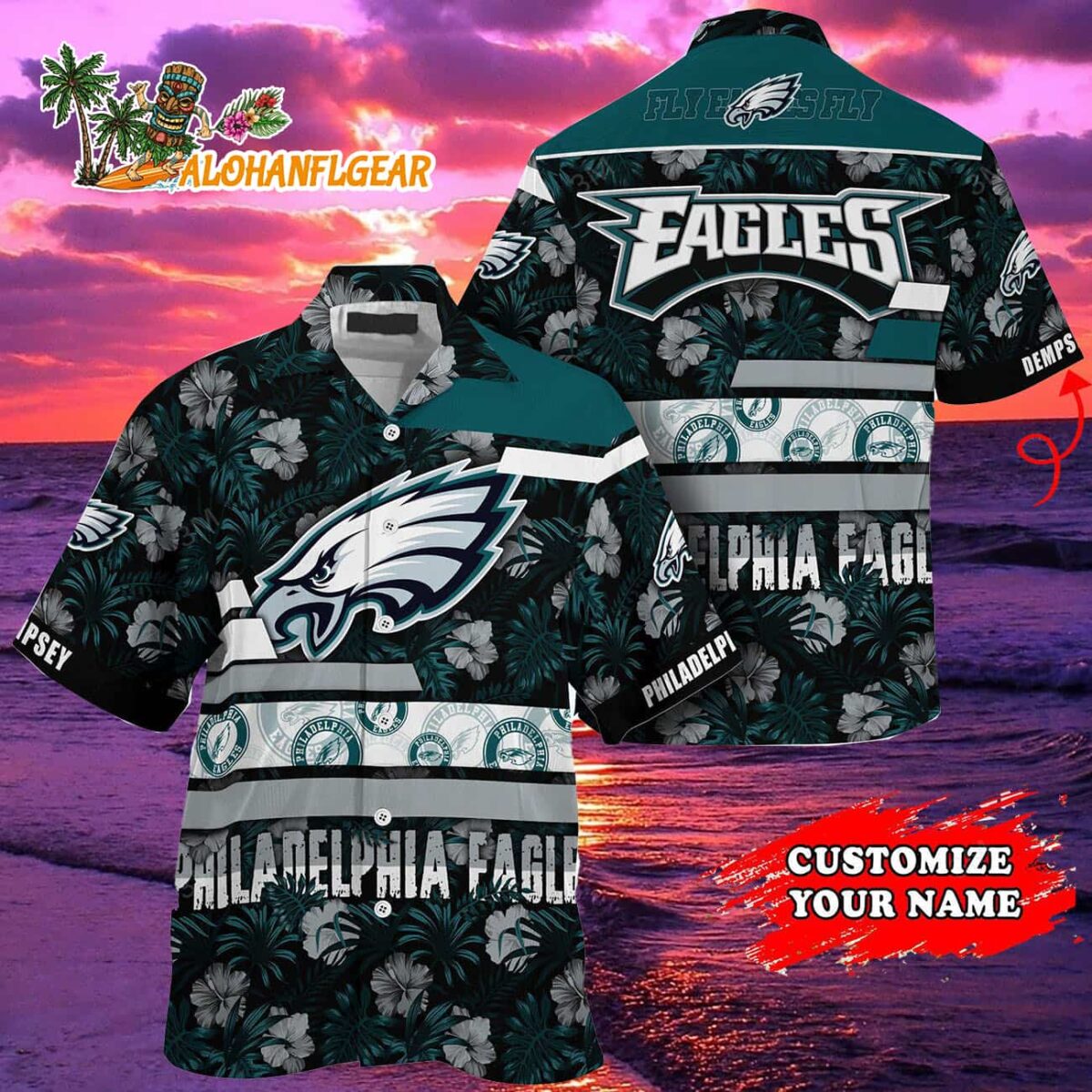 Personalized Philadelphia Eagles Flower Summer Limited Hawaiian Shirt 2