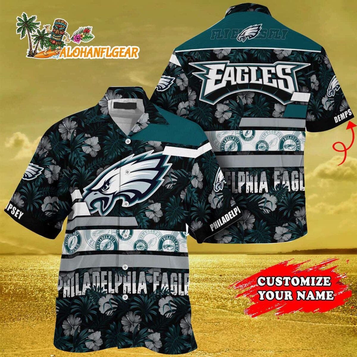 Personalized Philadelphia Eagles Flower Summer Limited Hawaiian Shirt 3