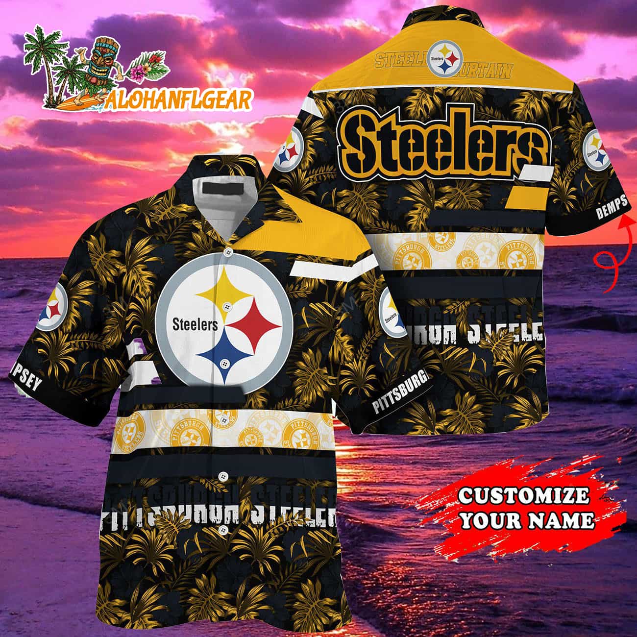 Personalized Pittsburgh Steelers Flower Hawaiian Shirt Summer Limited Aloha Shirt Personalized Pittsburgh Steelers Flower Hawaiian Shirt Summer Limited Aloha Shirt