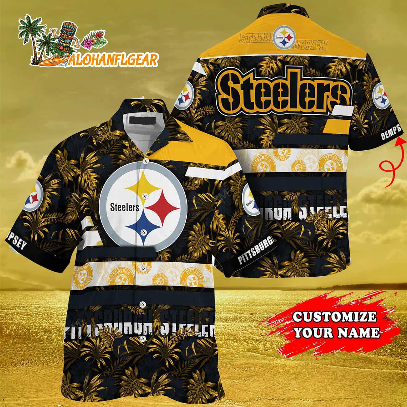 Personalized Pittsburgh Steelers Flower Hawaiian Shirt Summer Limited Aloha Shirt Personalized Pittsburgh Steelers Flower Hawaiian Shirt Summer Limited Aloha Shirt