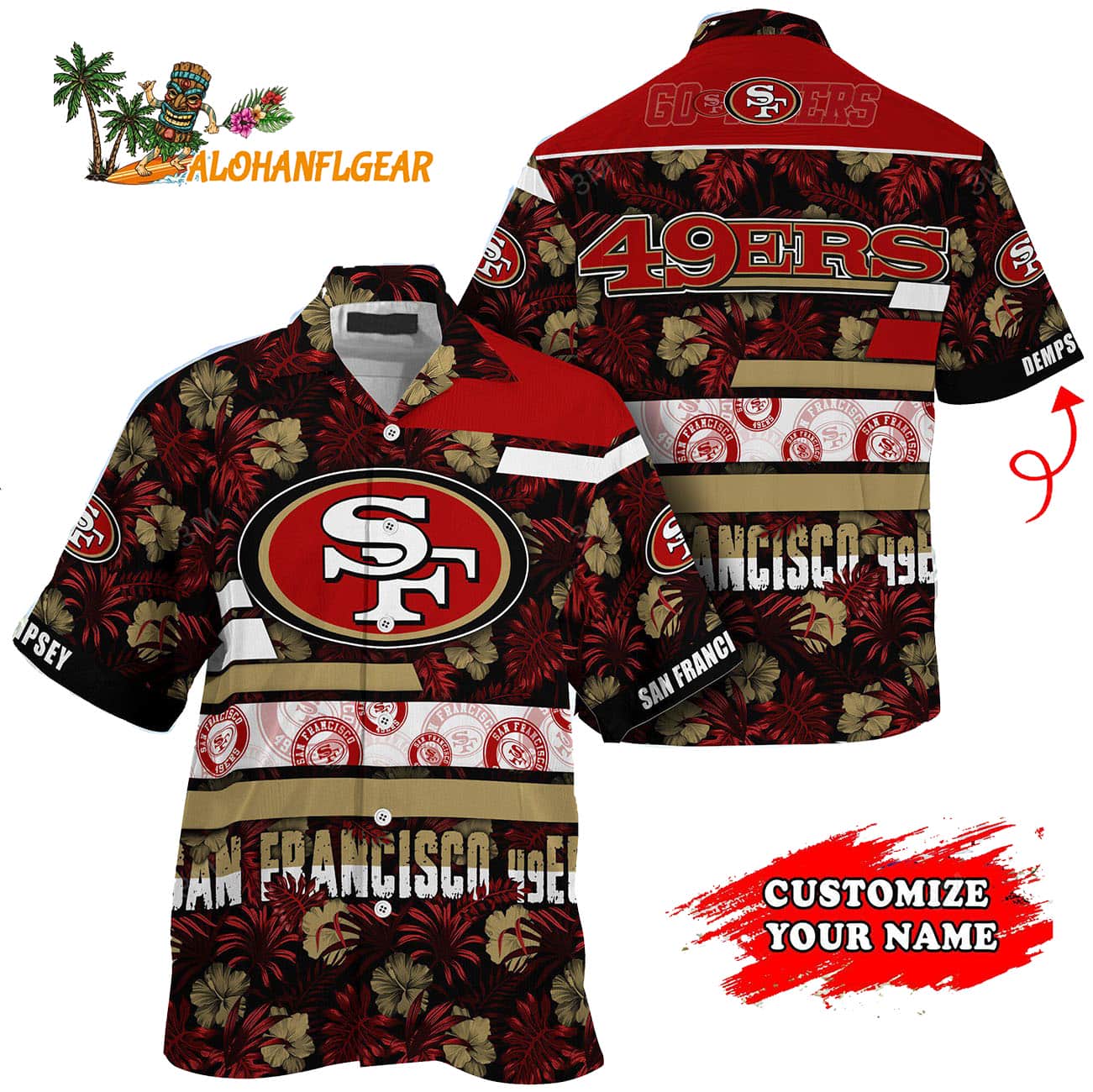 Personalized San Francisco 49ers Flower Summer Limited Hawaiian Shirt Personalized San Francisco 49ers Flower Summer Limited Hawaiian Shirt