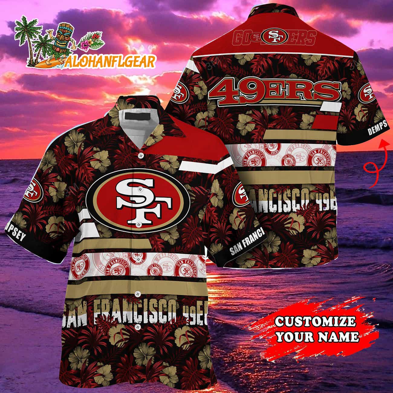 Personalized San Francisco 49ers Flower Summer Limited Hawaiian Shirt Personalized San Francisco 49ers Flower Summer Limited Hawaiian Shirt