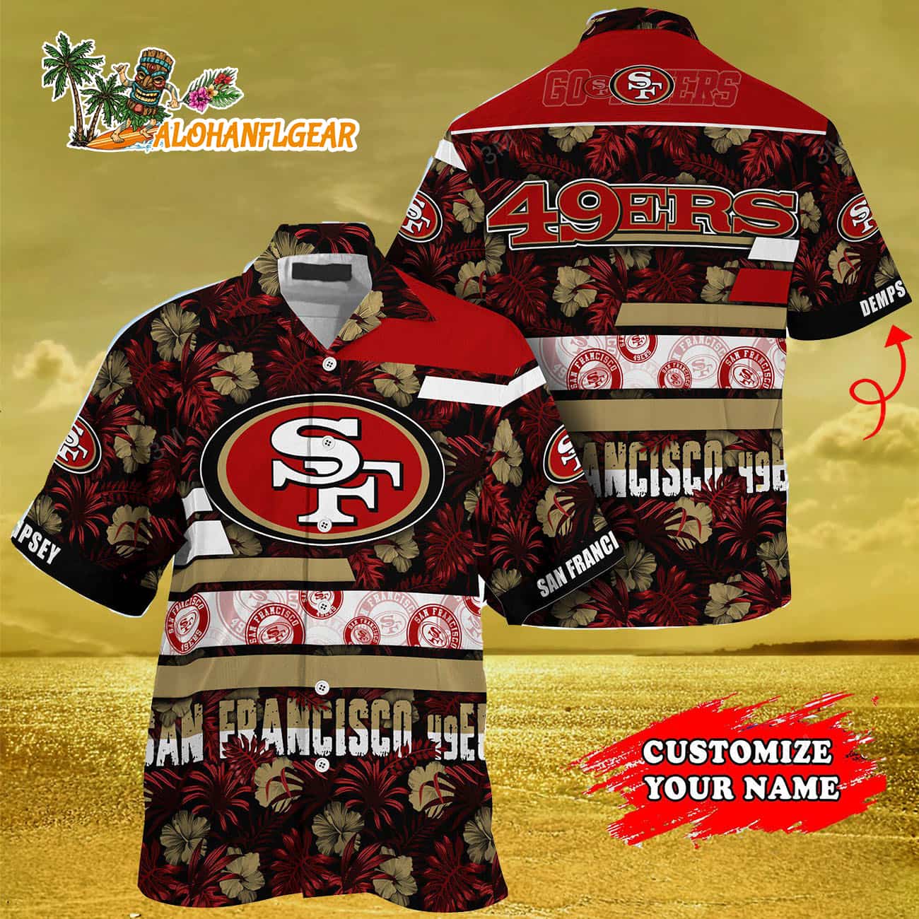 Personalized San Francisco 49ers Flower Summer Limited Hawaiian Shirt Personalized San Francisco 49ers Flower Summer Limited Hawaiian Shirt