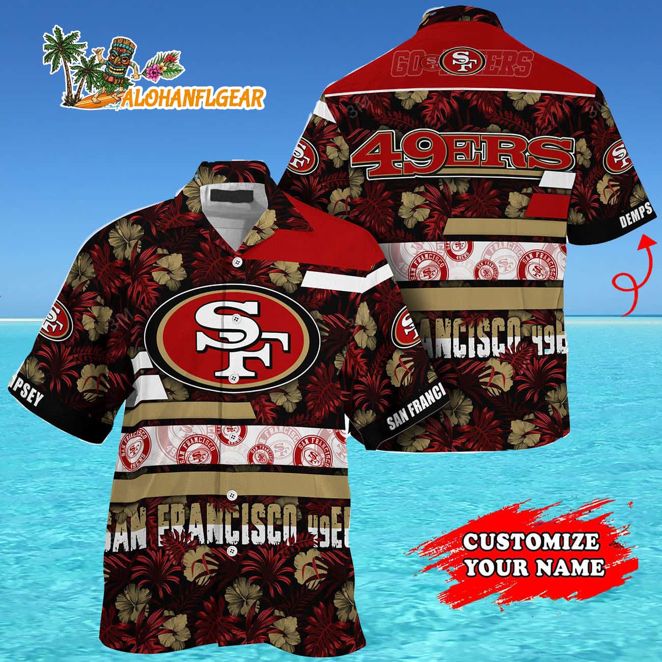 Personalized San Francisco 49ers Flower Summer Limited Hawaiian Shirt Personalized San Francisco 49ers Flower Summer Limited Hawaiian Shirt