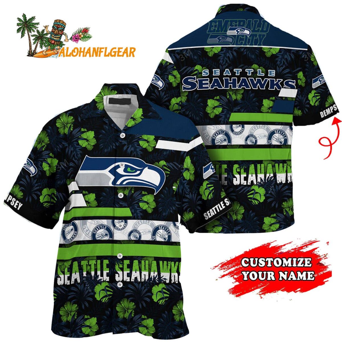 Personalized Seattle Seahawks Flower Summer Limited Hawaiian Shirt 1