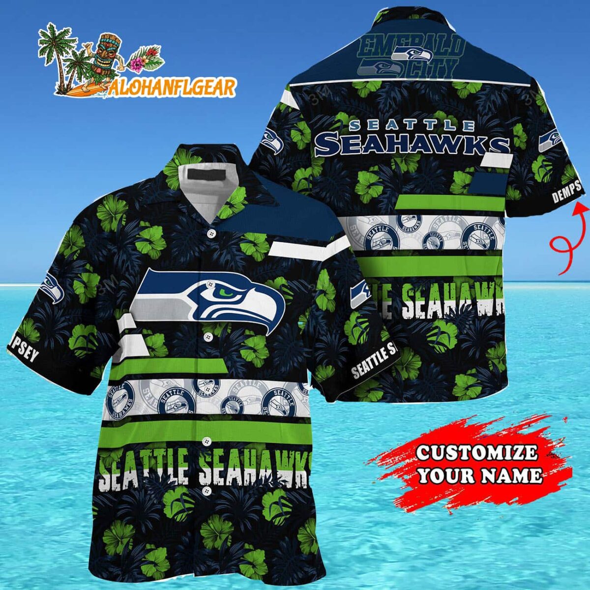 Personalized Seattle Seahawks Flower Summer Limited Hawaiian Shirt 4