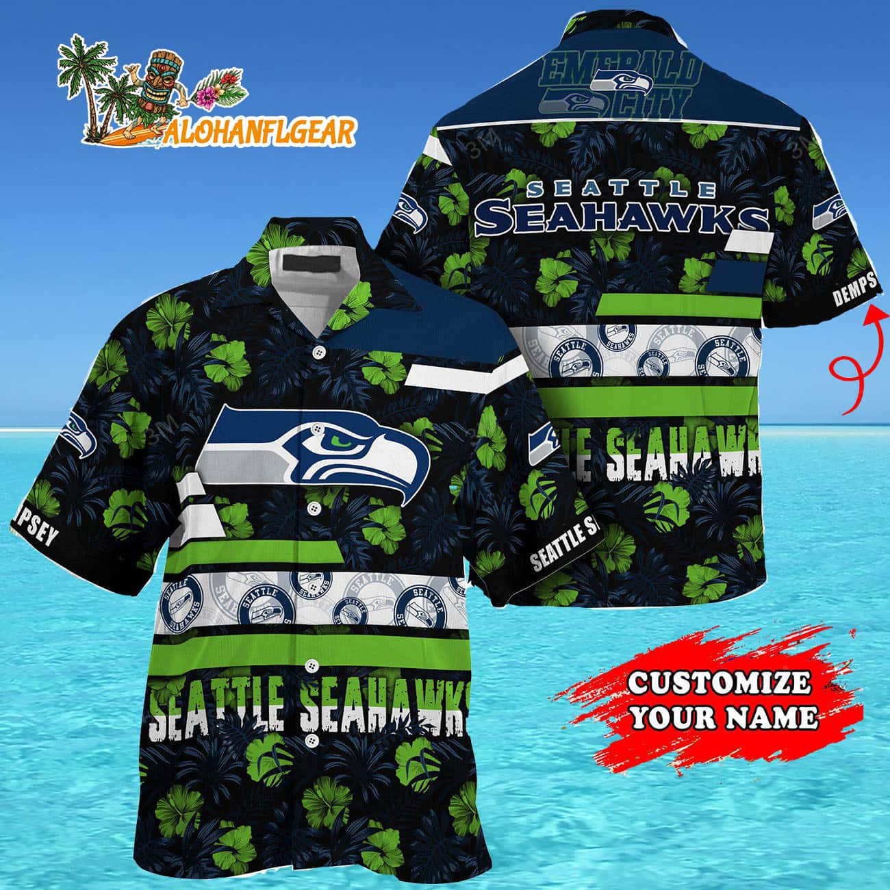 Personalized Seattle Seahawks Flower Summer Limited Hawaiian Shirt Personalized Seattle Seahawks Flower Summer Limited Hawaiian Shirt